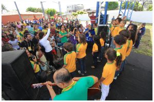 Ato pela paz nos estádios, marca o Olinda em Ação, no bairro de Jardim Brasil. Foto: Luiz Fabiano/Pref.Olinda